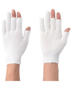 Polyvinyl Chloride Dotted 100% Cotton Knitted Fingerless Glove 10ชุด