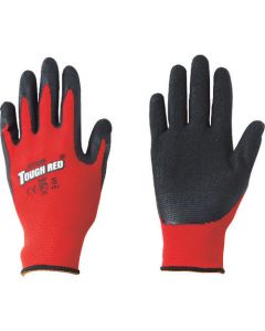 Tough Red ถุงมือไนลอน เคลือบยางธรรมชาติ M