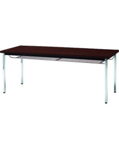 โต๊ะประชุมขาเหลี่ยมพร้อมชั้นวางของ ขนาด 1500 x 750 มม. สีชมพู