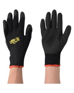 3 Packed Natural Rubber Palm Coated Black Cotton And Polyester Knitted Gloves Size: L 1ชุด