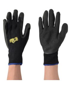 3 Packed Natural Rubber Palm Coated Black Cotton And Polyester Knitted Gloves Size: XL 1ชุด
