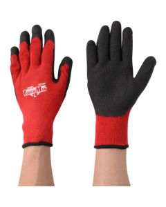 3 Packed Natural Rubber Palm Coated Red Cotton And Polyester Knitted Gloves Size: L 1ชุด