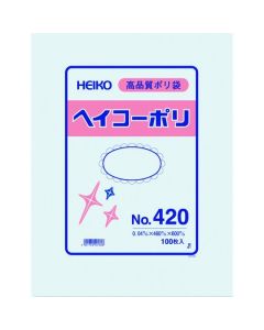 ถุงพลาสติกโพลีเอทิลีน ขนาดมาตรฐานเบอร์ 420 ไม่มีเชือกผูก บรรจุ 100 ถุงต่อแพ็ค