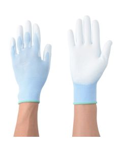 Polyurethan Palm Coted Light Blue Nylon Knitted Glove Size:S 10ชุด