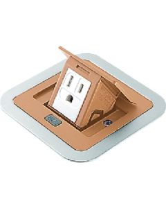 สวิตช์ไฟแบบ F-type Upcon ทรงสี่เหลี่ยม พร้อมสายดิน N-Burch