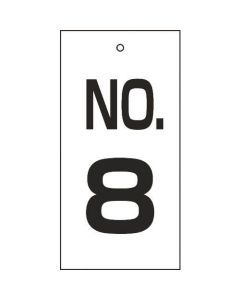ป้ายแสดงวาล์ว No. 8 พิเศษ 16-8 100 x 50 มม. จอแสดงผลสองด้าน Enbi