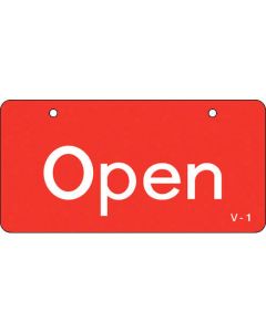 ป้ายเปิด/ปิดวาล์ว Open/Red V-1 50 x 100mm Enbi