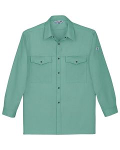 เสื้อเชิ้ตแขนยาว สีเขียวควันบุหรี่ LL