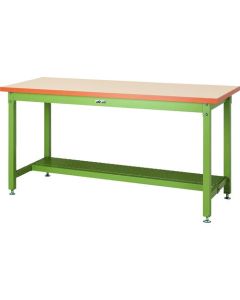 โต๊ะทำงานสำหรับงานหนัก โต๊ะทำงานแบบซูเปอร์ มีชั้นวางครึ่งชั้น ขนาด กว้าง 1800 x ลึก 750 x สูง 900 มม. สีงาช้าง/เขียว Yamatec