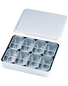 กระปุกใส่เครื่องเทศทรงสี่เหลี่ยม ขนาด 18-8 (เบอร์ 00) จำนวน 8 ชิ้น