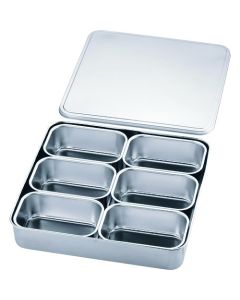 ภาชนะใส่เครื่องเทศขนาดใหญ่แบบกดอัด 18-8 ชุด 6 ชิ้น
