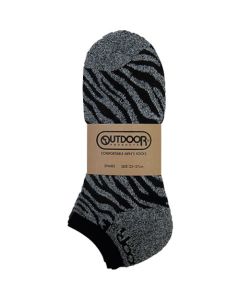 5 Fingers Athletic Socks OD A323 3P (Gray Zebra Print) ชุดละ 3 คู่