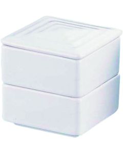 กล่องเบนโตะทรงสี่เหลี่ยมสองชั้น สีขาว รหัสสินค้า Y-020