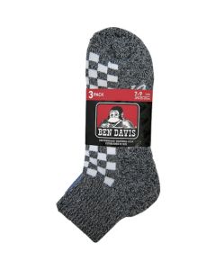 5 Fingers Quarter Length Socks BD A301 3P (Gray Checker Print) ชุดละ 3 คู่
