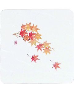 แผ่นรองแก้วสไตล์ญี่ปุ่น ลายสี่เหลี่ยมจัตุรัส 4 ฤดู (50 ชิ้น) WCO-K7 ลายใบเมเปิล