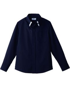 เสื้อเชิ้ตแขนยาวคอปกแบบติดกระดุมหลายชั้น ไซส์ L รหัส ET-1312 สีดำ x ขาว