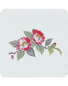 แผ่นรองแก้วสไตล์ญี่ปุ่น ลายสี่ฤดู (50 ชิ้น) - WCO-K9 Camellia