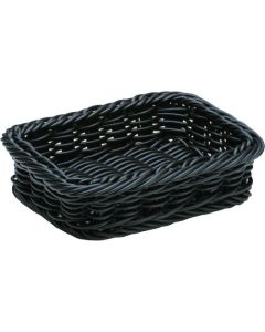 ตะกร้าใส่ของโชว์ขอบกว้าง ทำจากเรซิน สีดำ ขนาดเล็ก รหัส 91-025B
