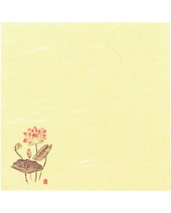 กระดาษไคชิขนาด 5 นิ้ว ลายดอกไม้สี่ฤดู (100 แผ่น) S5-18 ลายดอกบัว สำหรับพิธีทางพุทธศาสนา
