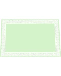 แผ่นรองโต๊ะกระดาษไม่เรืองแสง ลายลูกไม้ B สีเขียว TE-L10 (100 แผ่น) L