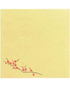 กระดาษไคชิขนาด 5 นิ้ว ลายดอกไม้สี่ฤดู (100 แผ่น) S5-3 ดอกบ๊วย