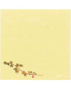 กระดาษไคชิ ขนาด 5 นิ้ว ลายดอกไม้สี่ฤดู (100 แผ่น) ไซส์ S5-8 ลายใบเมเปิลเขียว