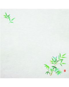 แผ่นรองจานกันน้ำมัน บิดน้ำออกง่าย ขนาด 4 นิ้ว (100 ชิ้น) ลายใบไผ่ รหัส TA-E01