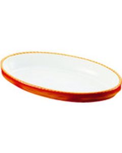 จานอบกราแตงรูปไข่ สีน้ำตาล รหัส 3011-40B