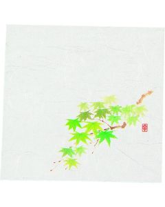 กระดาษ Shiki Kaishi ใหม่ ขนาด 4 นิ้ว (100 แผ่น) NS-19 สีเขียวเมเปิลลีฟ