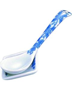 ที่วางช้อนขนาดเล็ก ลวดลายอาราเบสก์สีฟ้าขาว T05-82