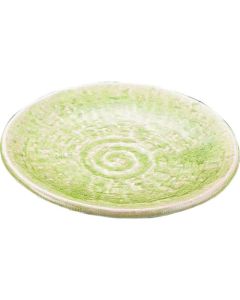 จานกลมเคลือบสีเขียวอ่อนลายแตก ขนาด 5.0 นิ้ว รหัส T03-114