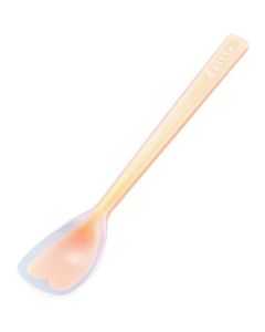 ช้อนตักอาหาร (Pity Spoon) ทำจากซิลิโคนชิ้นเดียว รูปทรงคล้ายไม้พาย ขนาดเล็ก สีส้ม