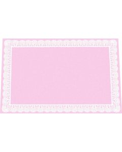 แผ่นรองโต๊ะกระดาษไม่เรืองแสง ลายลูกไม้ B สีชมพู TE-L11 (100 แผ่น) L