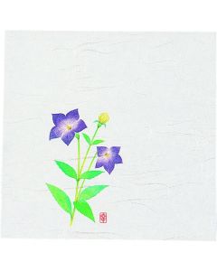 กระดาษ Shiki Kaishi ใหม่ ขนาด 5 นิ้ว (100 แผ่น) รหัส NS-10 ลายดอกระฆัง (Kikyo)
