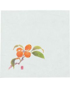 กระดาษชิกิ ไคชิ ใหม่ ขนาด 4 นิ้ว (100 แผ่น) NS-22 สีบิวะ (ลูกพลับ)
