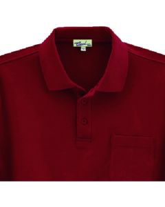 เสื้อโปโลแขนยาว สีแดงเบอร์กันดี ไซส์ 5L