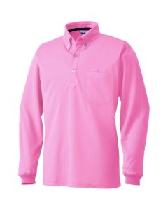 เสื้อโปโลแขนยาว สีชมพู ไซส์ S