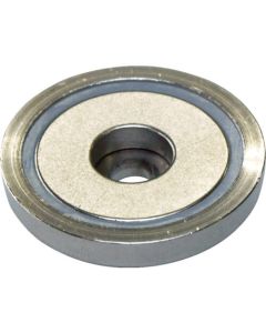 Neodymium Magnet Plate Catch Round Shape, with Cap, Stepped Hole type