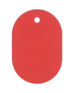 การ์ดวงรี (การ์ดธรรมดา) สีแดง 60 x 40 มม. สไตรีนเรซิน