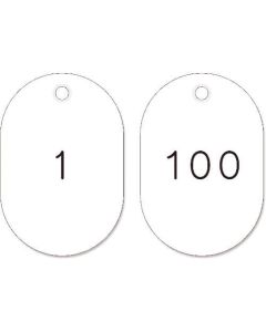 Numerical Coloed Oval Tags(1-100) ชุดละ 100แผ่น