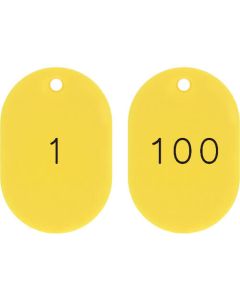 Numerical Coloed Oval Tags(1-100) ชุดละ 100แผ่น