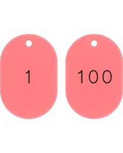 Numerical Coloed Oval Tags(1-100) ชุดละ 100แผ่น