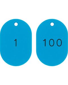 Numerical Coloed Oval Tags(1-100) ชุดละ 100แผ่น