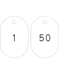Numerical Coloed Oval Tags(1-50) ชุดละ 50แผ่น