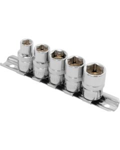 3/8DR STANDARD SOCKET with inside magnet. 5pcs set.  Material :Steel ( Chrome vanadium)  ชุดละ 1 ชุด