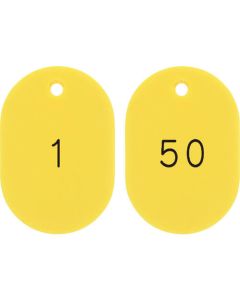 Numerical Coloed Oval Tags(1-50) ชุดละ 50แผ่น
