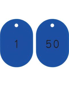 Numerical Coloed Oval Tags(1-50) ชุดละ 50แผ่น