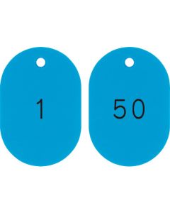 Numerical Coloed Oval Tags(1-50) ชุดละ 50แผ่น