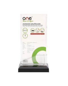 แท่นป้ายโบว์ชัวร์+นามบัตร 100 x 200 มม. ใส ONE K-6052