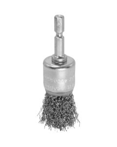 AP STEEL WIRE BRUSH HEX 1/4 L75
